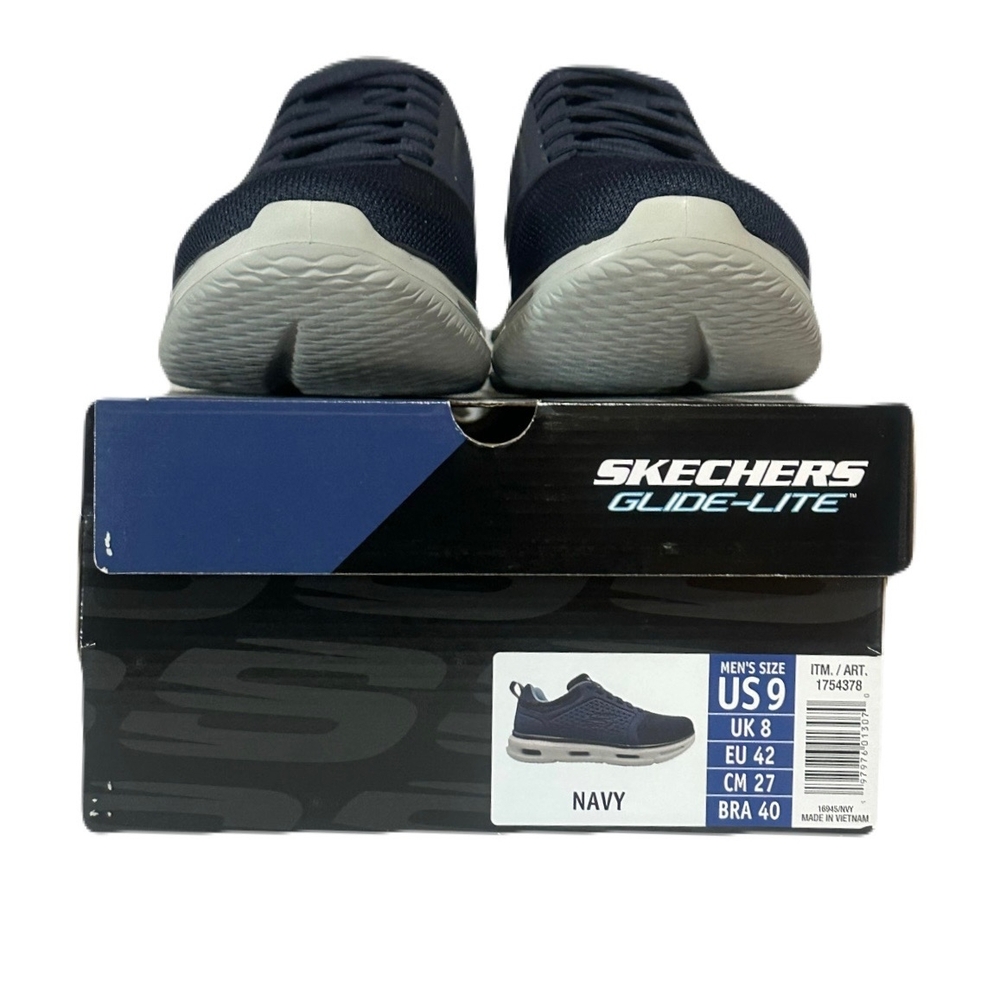 Skechers Glide-Lite Men's Classic Shoes Fit With Memory Foam (Navy, Medium 9) - Picture 12 of 13